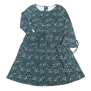 Boden Dress Women's Long Flare Sleeve 4 P Green Floral Cottage Core Fairy Boho